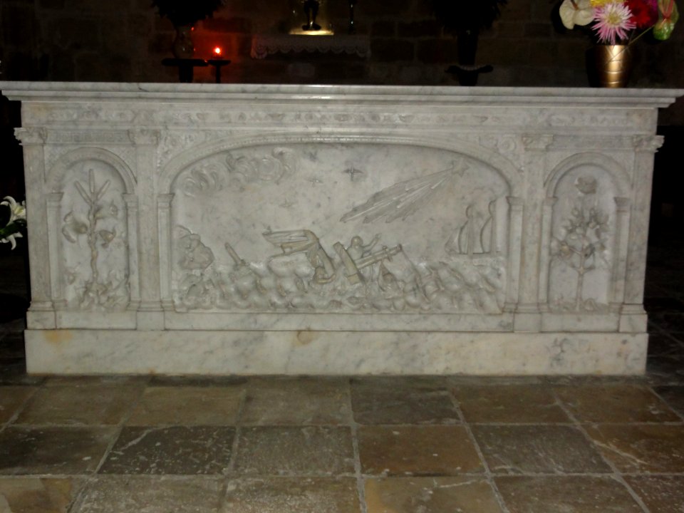 Saubion (Landes) église, autel sculpté