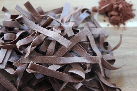 Noodles sweet gray chocolate