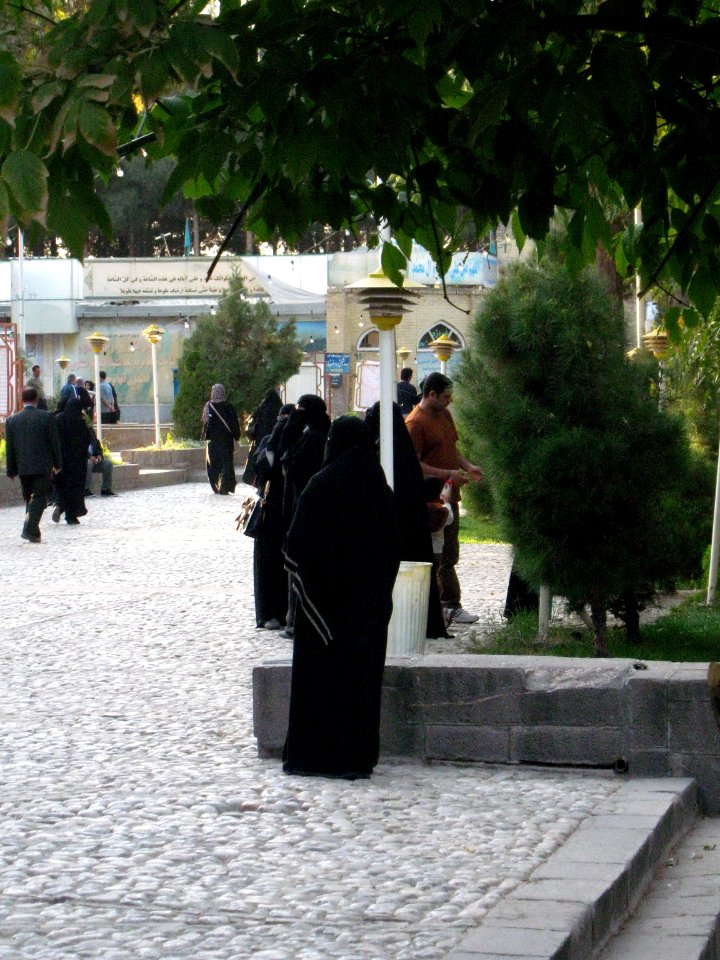 Saudi Arabian woman with Niqab taking photo from Mosque of Mohammad al Mahruq - Nishapur 4