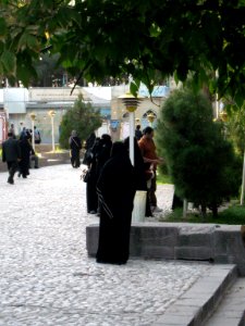 Saudi Arabian woman with Niqab taking photo from Mosque of Mohammad al Mahruq - Nishapur 4