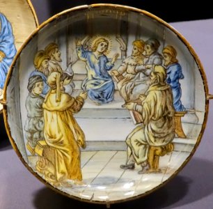 Saucer 2 of 2, Italy, Castel Durante or Castelli, 1700s, maiolica - Museum of Anthropology, University of British Columbia - DSC08981
