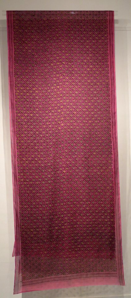 Sari from India, Rajasthan, Bagru, Honolulu Museum of Art 3967.1