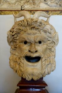 Satyr mask, S 716, Roman, 50-100 AD, marble - Musei Capitolini - Rome, Italy - DSC06065