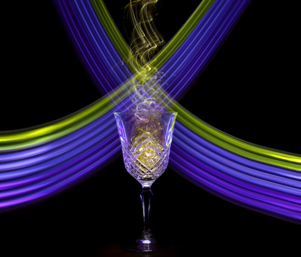 Yellow smoke light painting