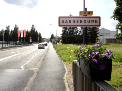 Sarrebourg (Moselle) panneau d'entrée
