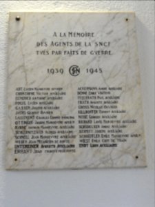 Sarrebourg (Moselle) gare plaque agents SNCF guerre 39-45