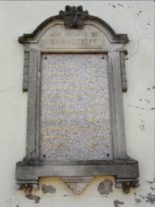 Sarraltroff (Moselle) église (06), plaque guerre B