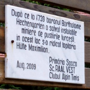 Sasca Montana, tabulo, 1a