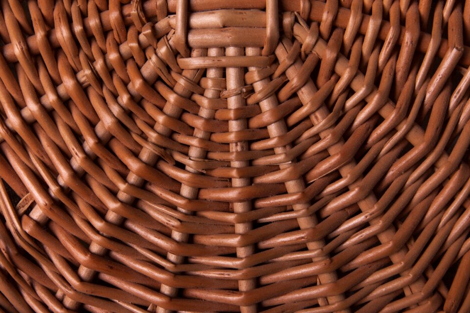 Texture wicker basket brown