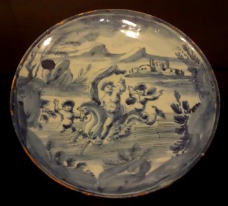 Saucer with Mythological Scene, late 17th to early 18th century, maiolica - Accademia Ligustica di Belle Arti - DSC02163