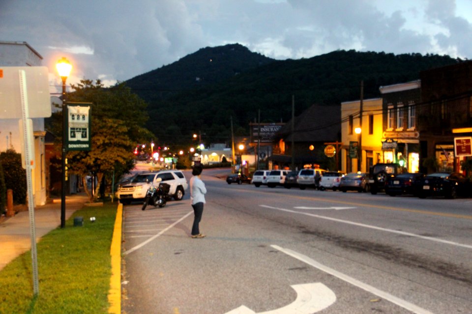 Savannah Street, Clayton, GA during total eclipse, August 2017