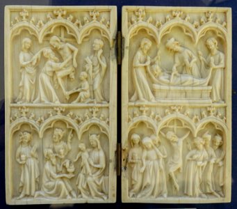 Scenes from the life of Christ, diptych, Northern France, c. 1350, ivory - Germanisches Nationalmuseum - Nuremberg, Germany - DSC03646