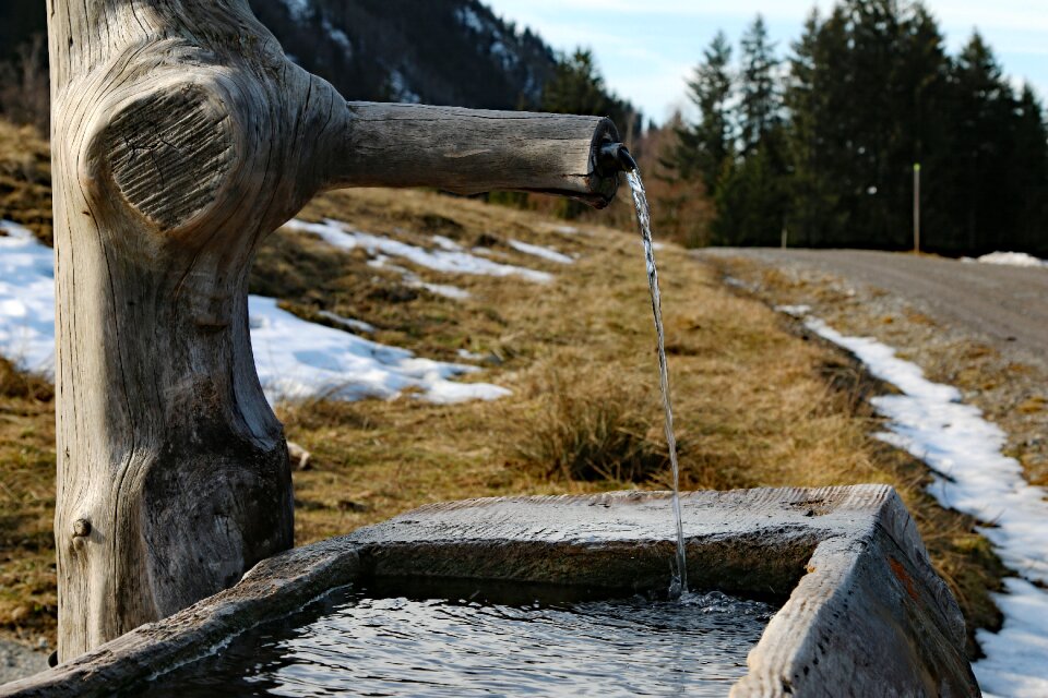 Mountain water trough water trough