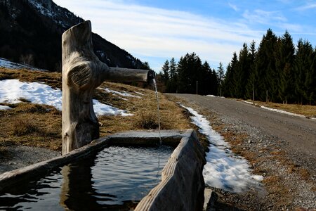 Mountain water trough water trough