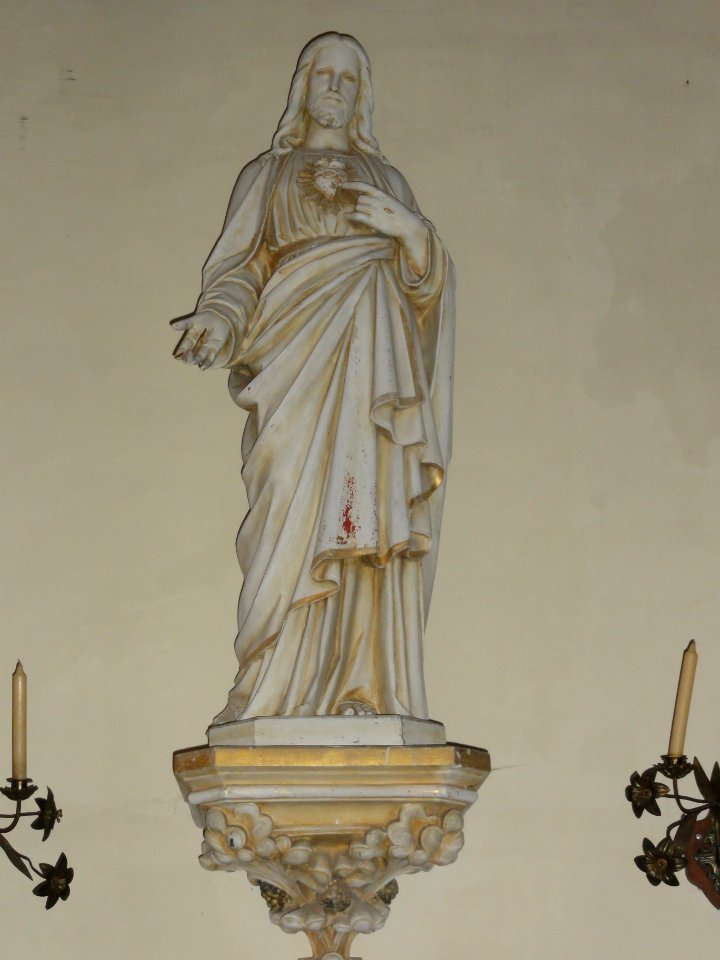 Sausseuzemare-en-Caux (Seine-Mar.) église, statue 09 Sacré Coeur de Jésus Christ