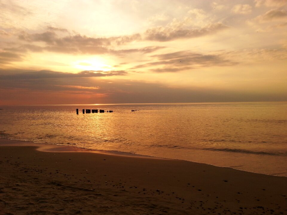 The baltic sea poland evening