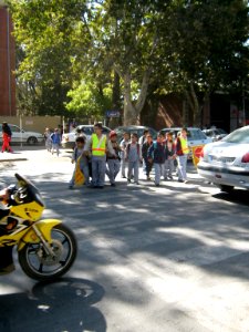 School Police - Students of Hafez Elementary School - pass across street - Nishapur 8