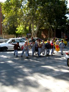 School Police - Students of Hafez Elemtary school - pass across street - Nishapur 2