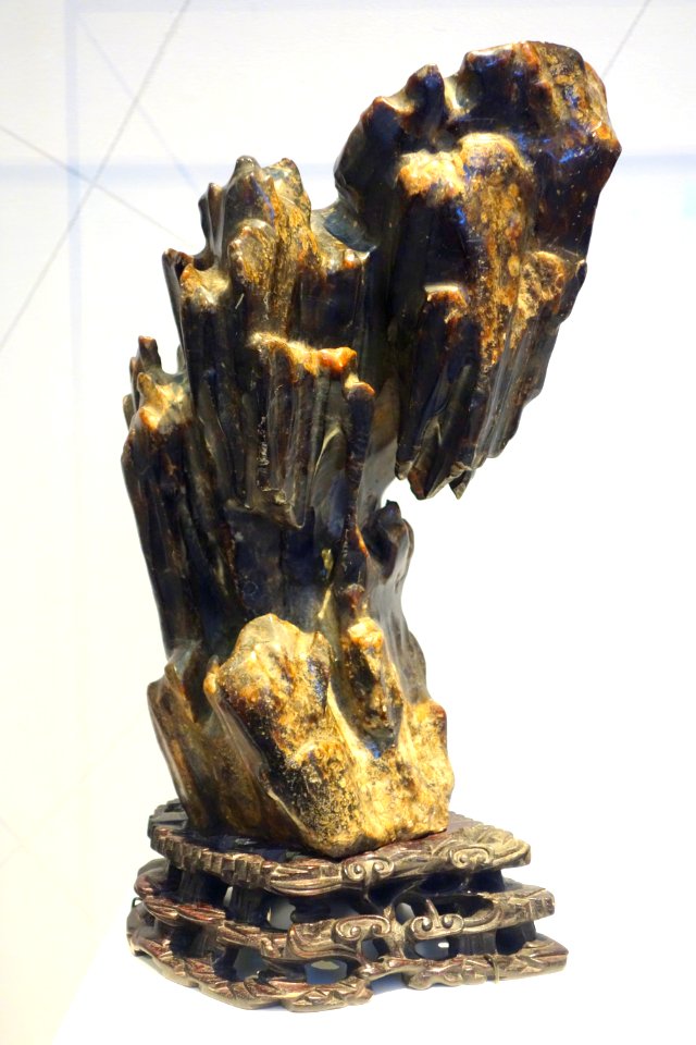 Scholar's Rock, China, late Ming or early Qing dynasty, 17th-18th century, steatite and wood - Brooklyn Museum - Brooklyn, NY - DSC08264