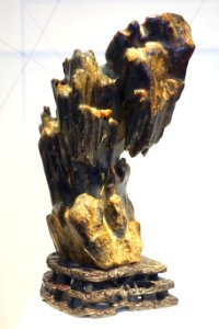 Scholar's Rock, China, late Ming or early Qing dynasty, 17th-18th century, steatite and wood - Brooklyn Museum - Brooklyn, NY - DSC08264