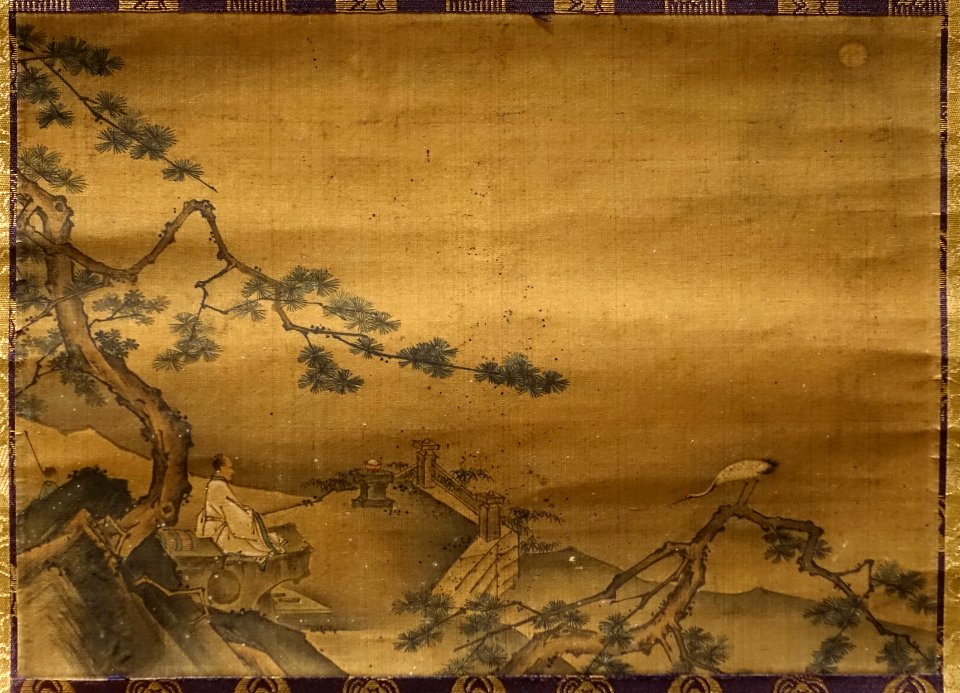 Scholar Gazing at the Moon, Japan, Edo period, 1600s, ink and color on silk - Jordan Schnitzer Museum of Art, University of Oregon - Eugene, Oregon - DSC09345