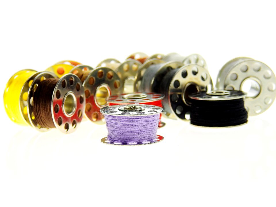 Thread spool colorful sewing thread photo