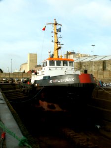 Schouwenbank (tugboat, 1972) in the drydocks at Antwerp, Belgium 12-Dec-2005
