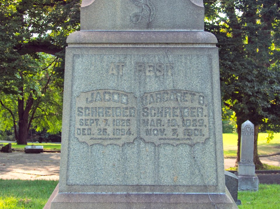 Schreiber Obelisk, Minersville Cemetery, 2015-08-17, 03