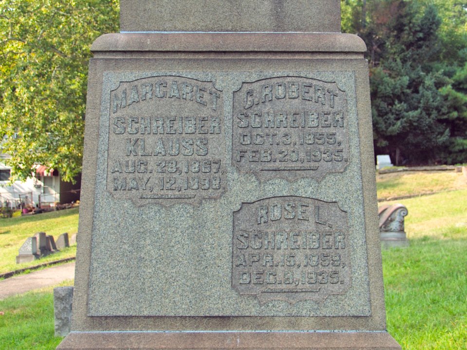 Schreiber Obelisk, Minersville Cemetery, 2015-08-17, 04