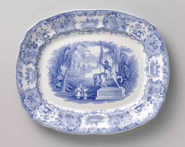 Schotel met rivierlandschap, Petrus Regout & Co