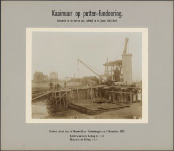Schuine stand van de Noordelijkste funderingsput op 11 nov. 1902. Achterwaartse , Bestanddeelnr 50