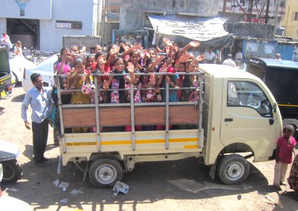 School bus, Porbander, India photo