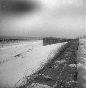 Scheveningen, overzicht van de strand en boulevardversperringen Atlantikwall, Bestanddeelnr 900-6888