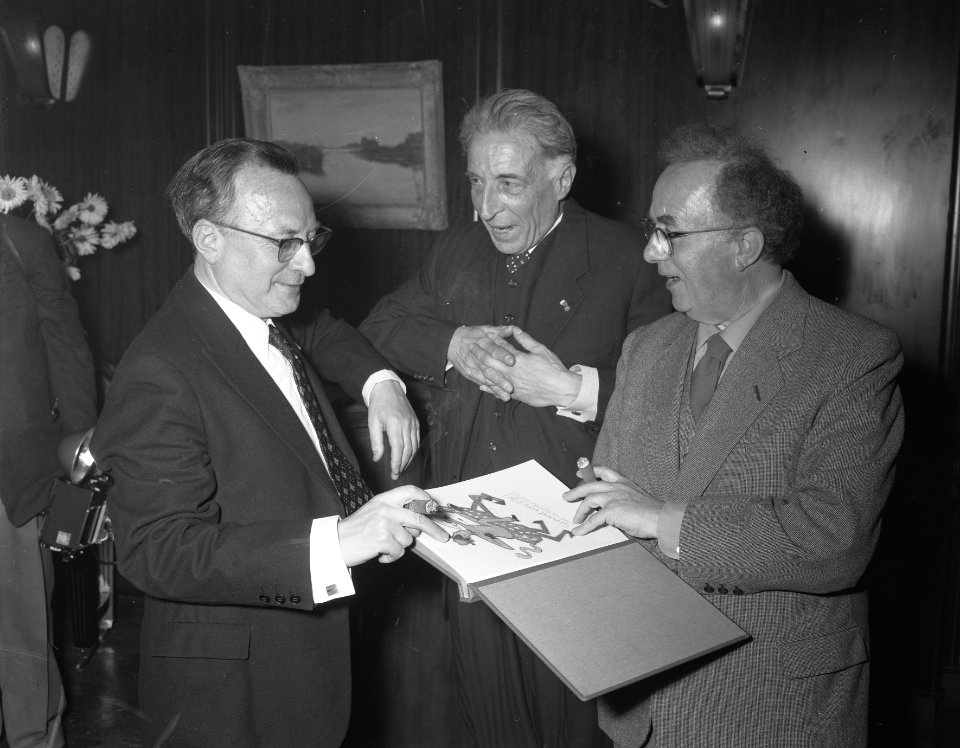 Schilder Gerard van Vliet 75 jaar receptie in Internationaal Cultureel Centrum t, Bestanddeelnr 907-4962