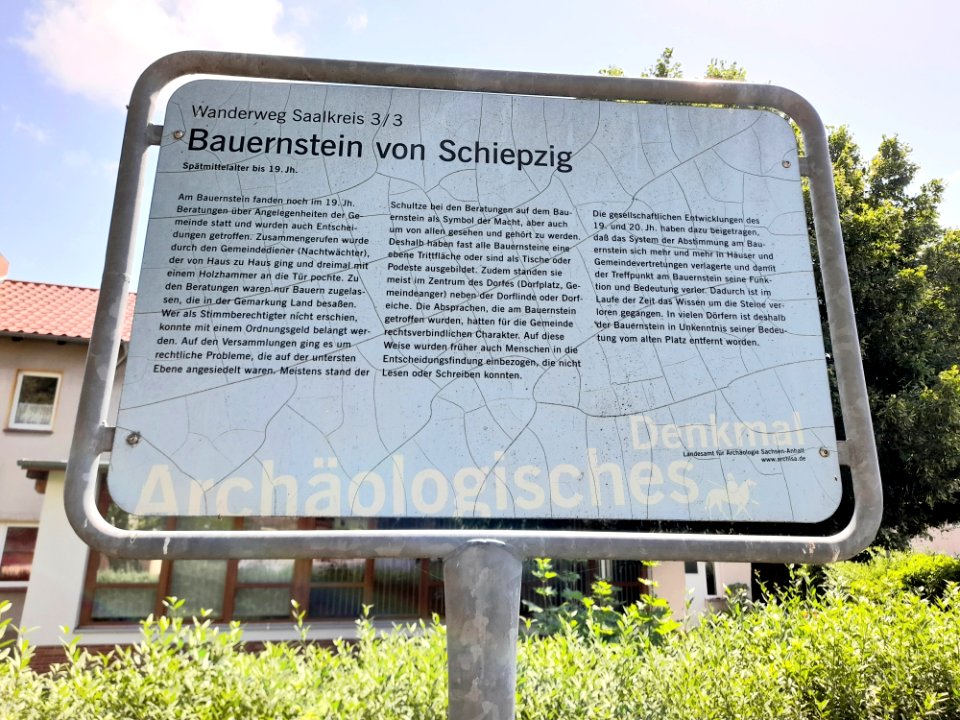 Schiepzig Bauernstein Info