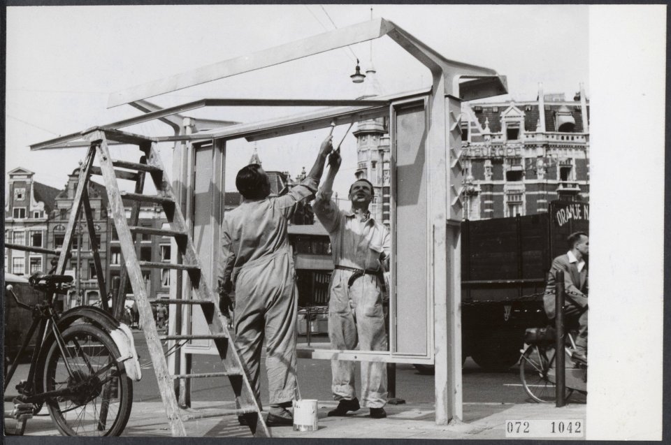 Schilderessen, straatmeubilair, openbaar vervoer, Bestanddeelnr 072-1042