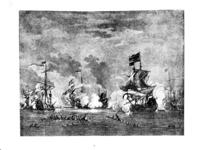 Schilderij van Willem van de Velde de Jonge Nachtelijk Gevecht tussen Tromp en , Bestanddeelnr 934-9834