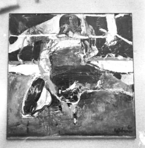 Schilderij van Kees van Bohemen (Wedgwoodprijs 1966), Homage aan Floyd Patterson, Bestanddeelnr 918-6881
