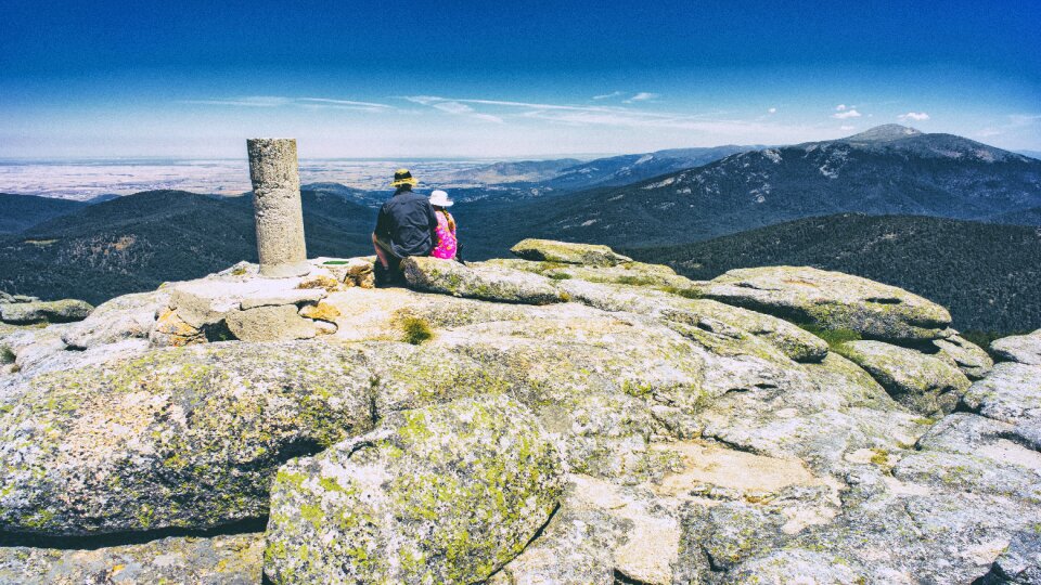 Family hike landscape photo