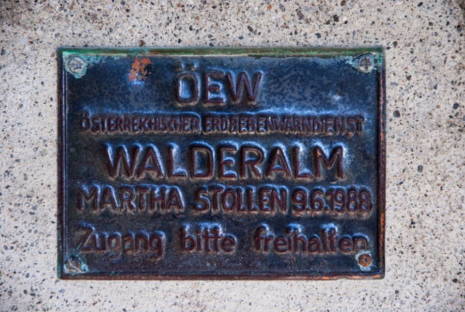 Schild am Eingang des Martha-Stollens