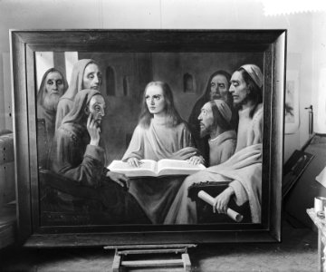 Schilderij jonge Christusvan Han van Meegeren, gemaakt als demonstratie, Bestanddeelnr 900-9595