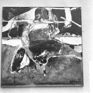 Schilderij van Kees van Bohemen (Wedgwoodprijs 1966), Homage aan Floyd Patterson, Bestanddeelnr 918-6880