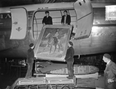 Schilderij v. Prinses Elisabeth vertrek van Schiphol, Bestanddeelnr 905-3853