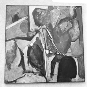 Schilderij van Boukhoorn (ereprijs Wedgwood 1966), compositie Organische vormen, Bestanddeelnr 918-6882