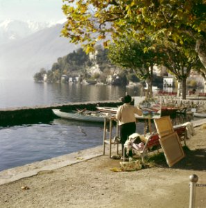 Schilderes in de haven van Ascona (Zwitserland), Bestanddeelnr 254-6046