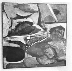Schilderij van Boukhoorn (ereprijs Wedgwood 1966), compositie Organische vormen, Bestanddeelnr 918-6883