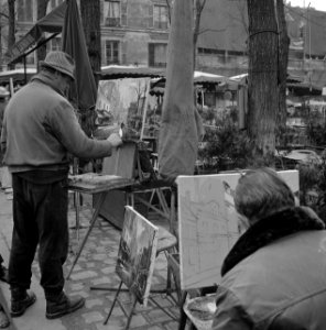 Schilders op de Place du Tertre in het hart van Montmartre, Bestanddeelnr 254-0480