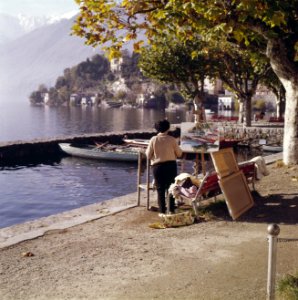 Schilders in de haven van Ascona, Bestanddeelnr 254-6086