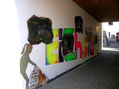Schlaggasse 6-8 Eichstätt -Graffiti (2018-08 2)