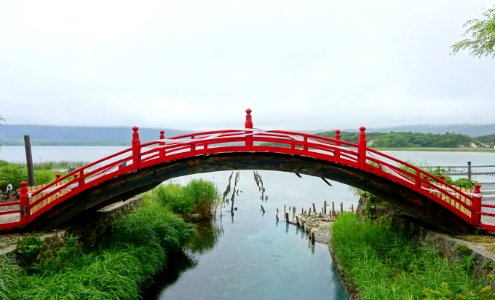 Sanzu River bridge at Lake Usori - Mount Osore - Mutsu, Aomori - DSC00210